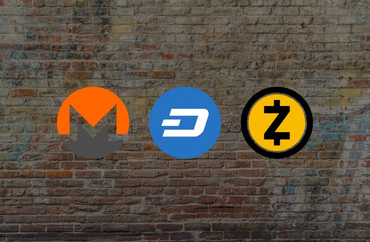 monero zcash dash logos