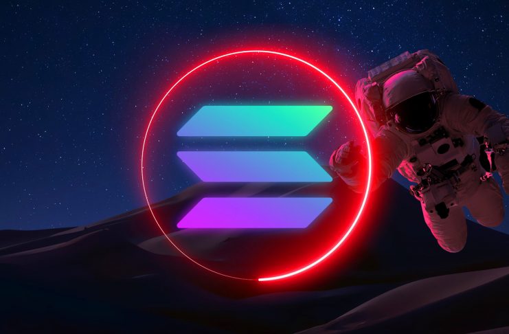Solana SOL Cryptocurrency. Solana coin growth chart on the exchange, chart. High quality illustration