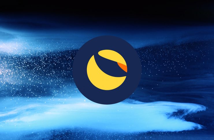 Terra LUNA Cryptocurrency. LUNA coin growth chart on the exchange, chart. High quality illustration
