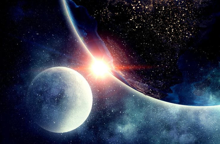 Exploring outer space. Mixed media