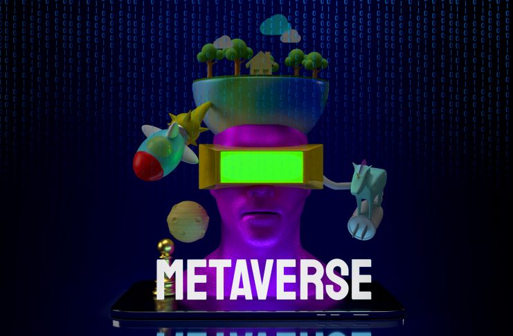 The headset on tablet for metaverse or technology concept 3d rendering