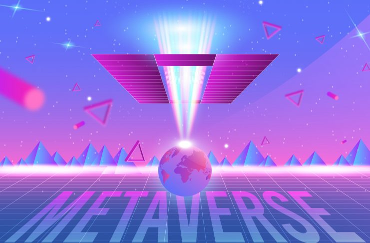 Concept of Future digital technology metaverse, colorful background. Vector illustration eps10