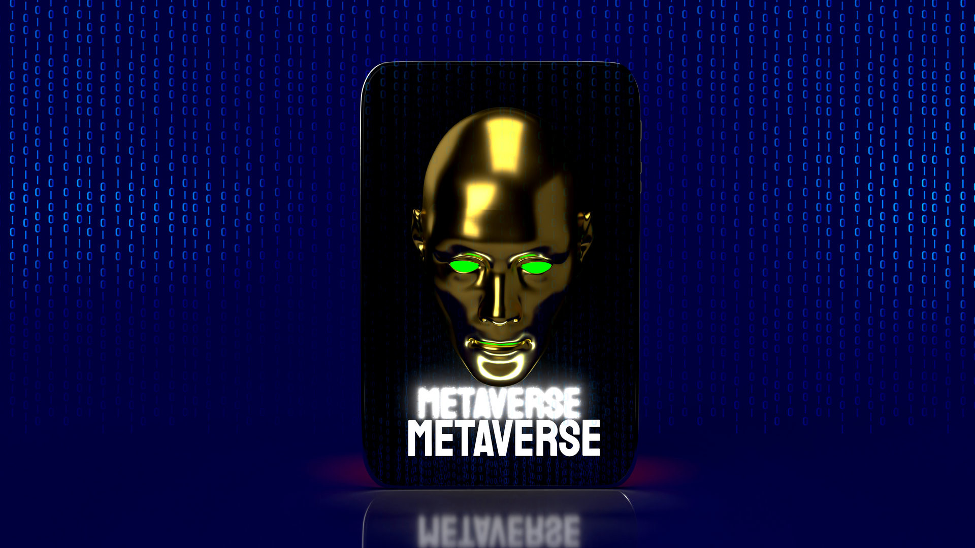 The human head and table for metaverse concept 3d rendering