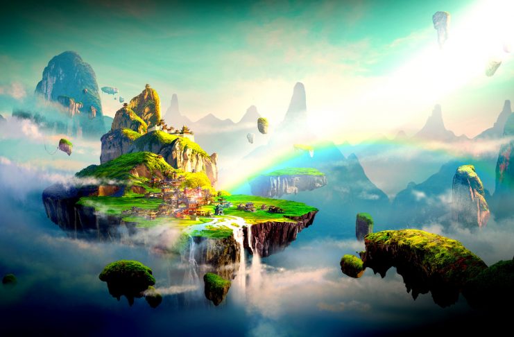 Chinese style fantasy scenes.