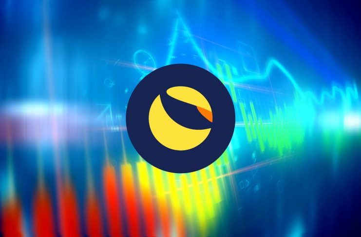 3d illustration of a colorful business line chart presented diagonally with a choppy index having soaring and plummeting periods in the blue background. The chart bars are orange, yellow and blue.
