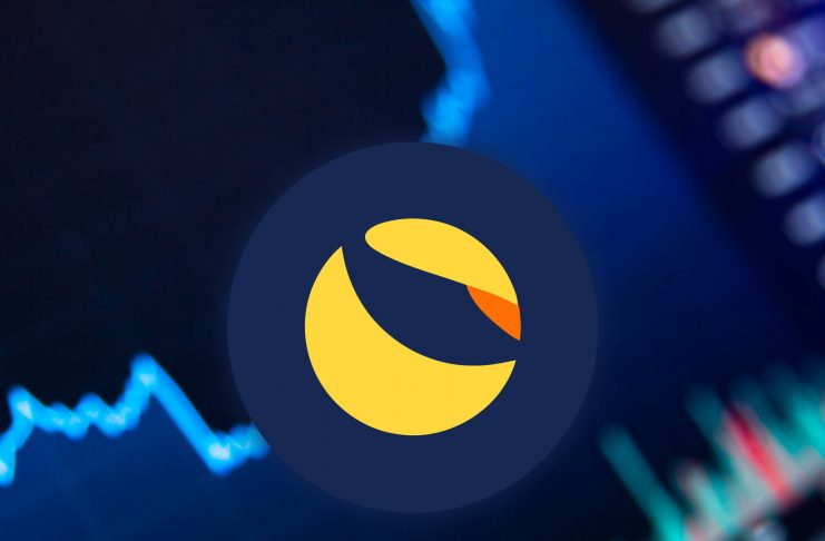 Terra LUNA Cryptocurrency. Bitcoin coin growth chart on the exchange, chart. High quality illustration