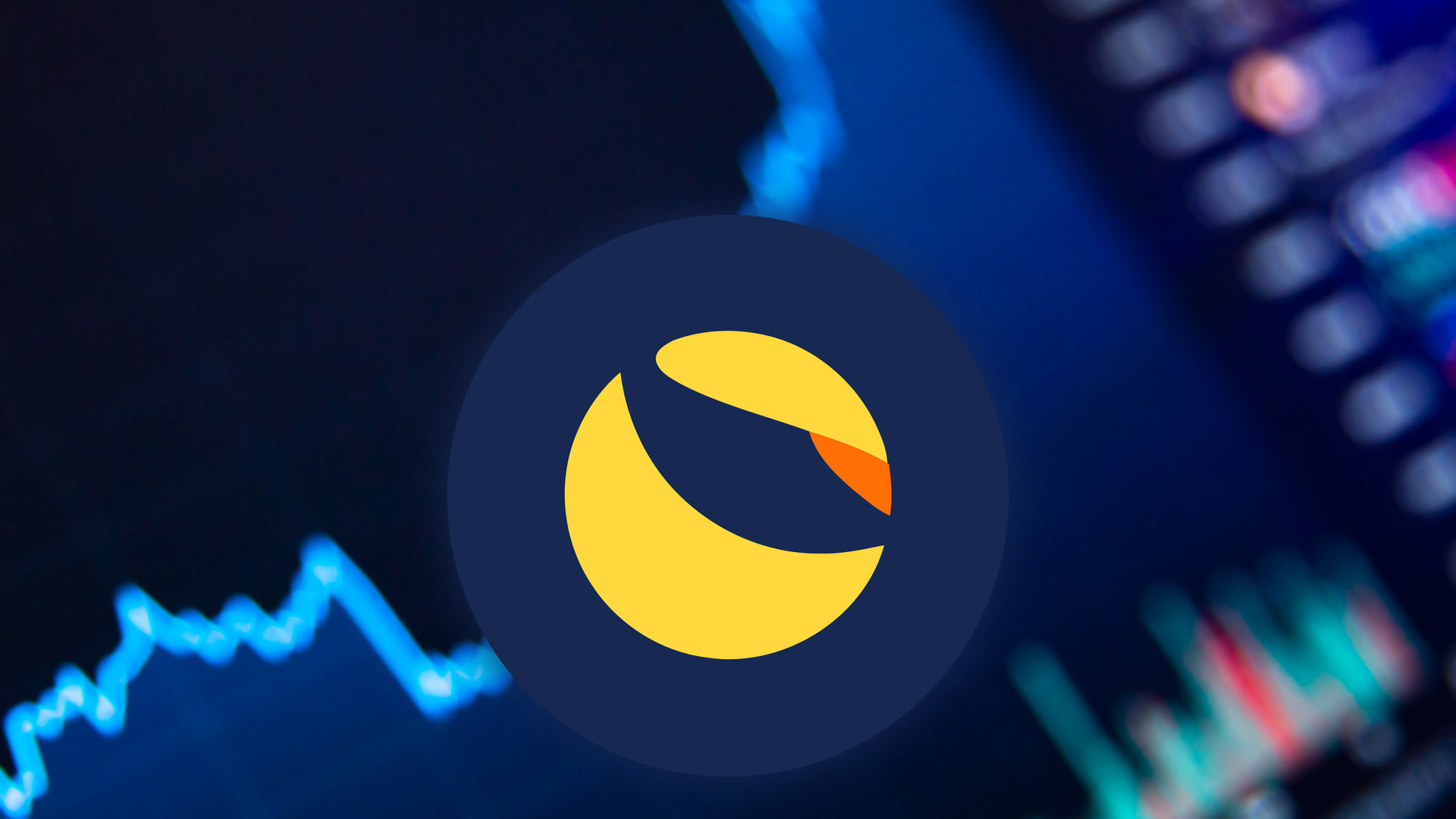 Terra LUNA Cryptocurrency. Bitcoin coin growth chart on the exchange, chart. High quality illustration