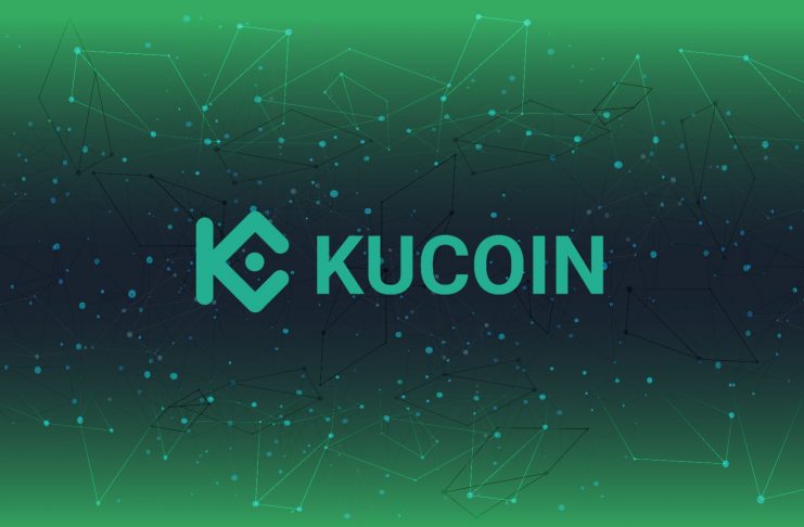 kucoin logo on abstract background