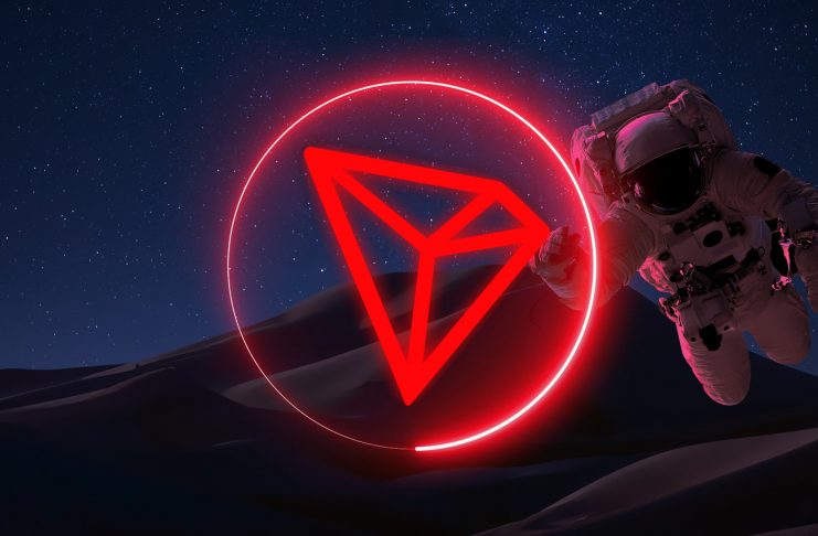TRON TRX Cryptocurrency. TRON coin growth chart on the exchange, chart. High quality illustration