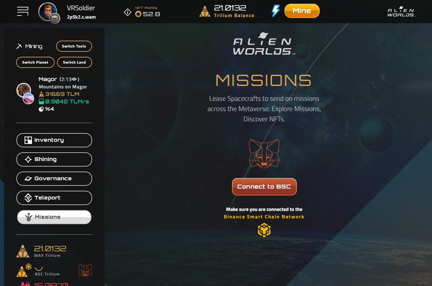 alien worlds tlm bnb chain missions