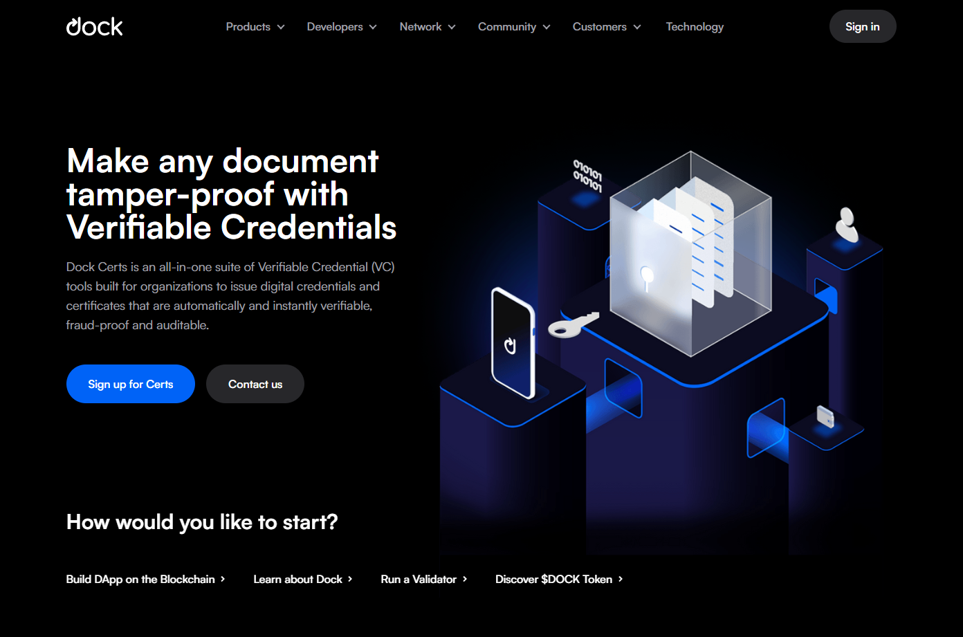 Dock tamper-proof verifiable credentials AI & Big Data