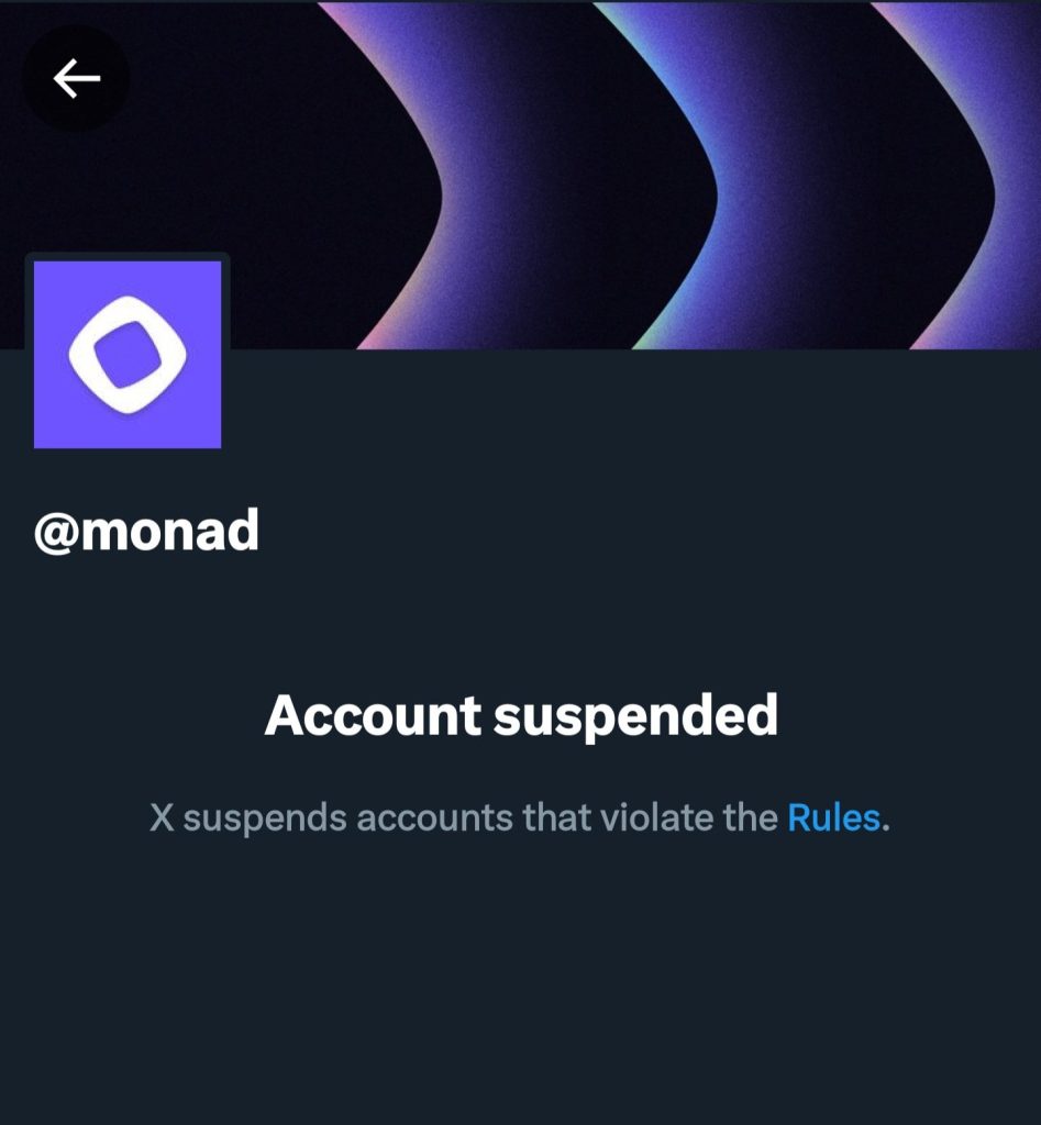 Suspension of Monad X Account Moves the $MON Market, Co-founder Calls Incident a Possible Mistake