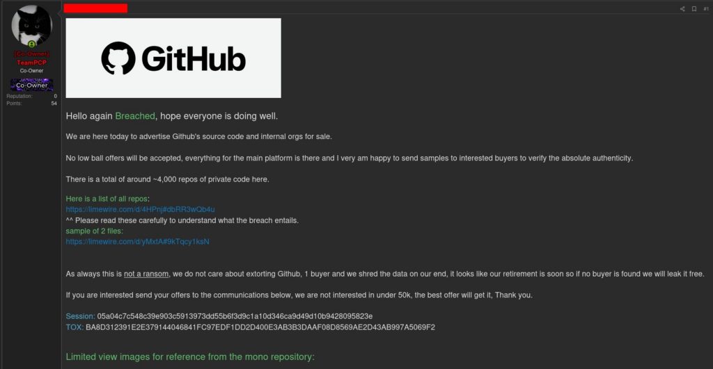 GitHub Breach Sparks Alarm As Hackers Claim Access To Thousands Of Private Repositories And Attempt $50K Sale