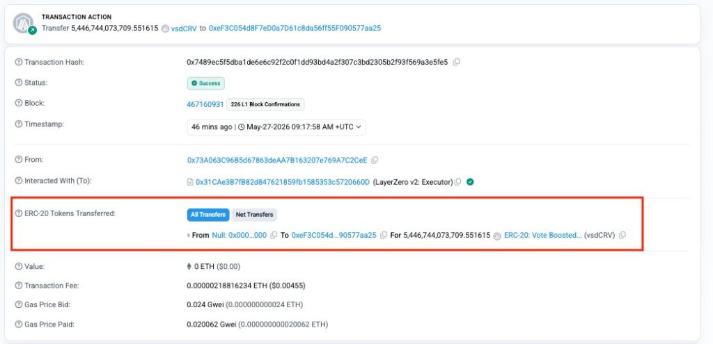 Massive VsDcrv Exploited on Arbitrum: Vulnerability Derives Cross Chain Attack