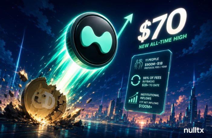 Hyperliquid's HYPE Token Hits $70 All-Time High and Overtakes Dogecoin in Market Cap